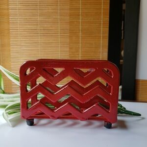 Red Chevron Napkin Holder